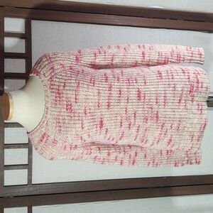 American Eagle Pink and White Wool Blend Jegging Sweater Sz M